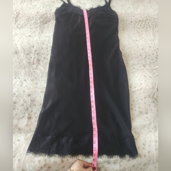 Rebecca Minkoff Black Lace Trim Midi Slip Dress Size M & S NWOT - Picture 15 of 16